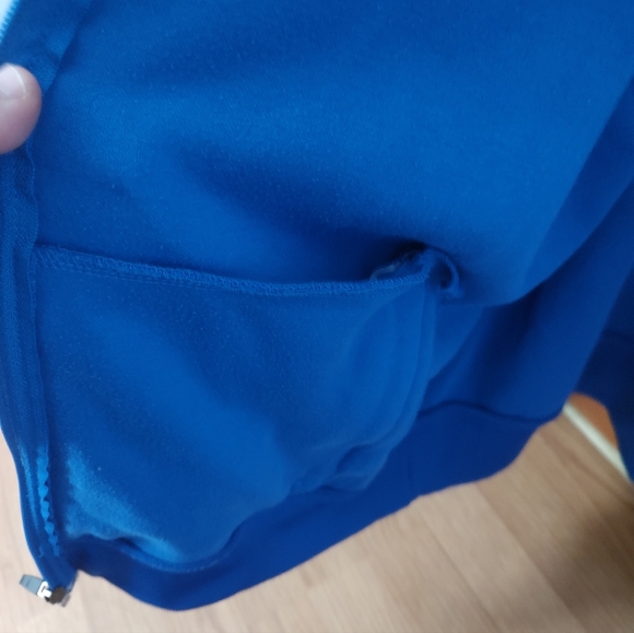 American Eagle Outfitters Royal Blue Zip-Up Track Jacket with White Stripes - Picture 5 of 8